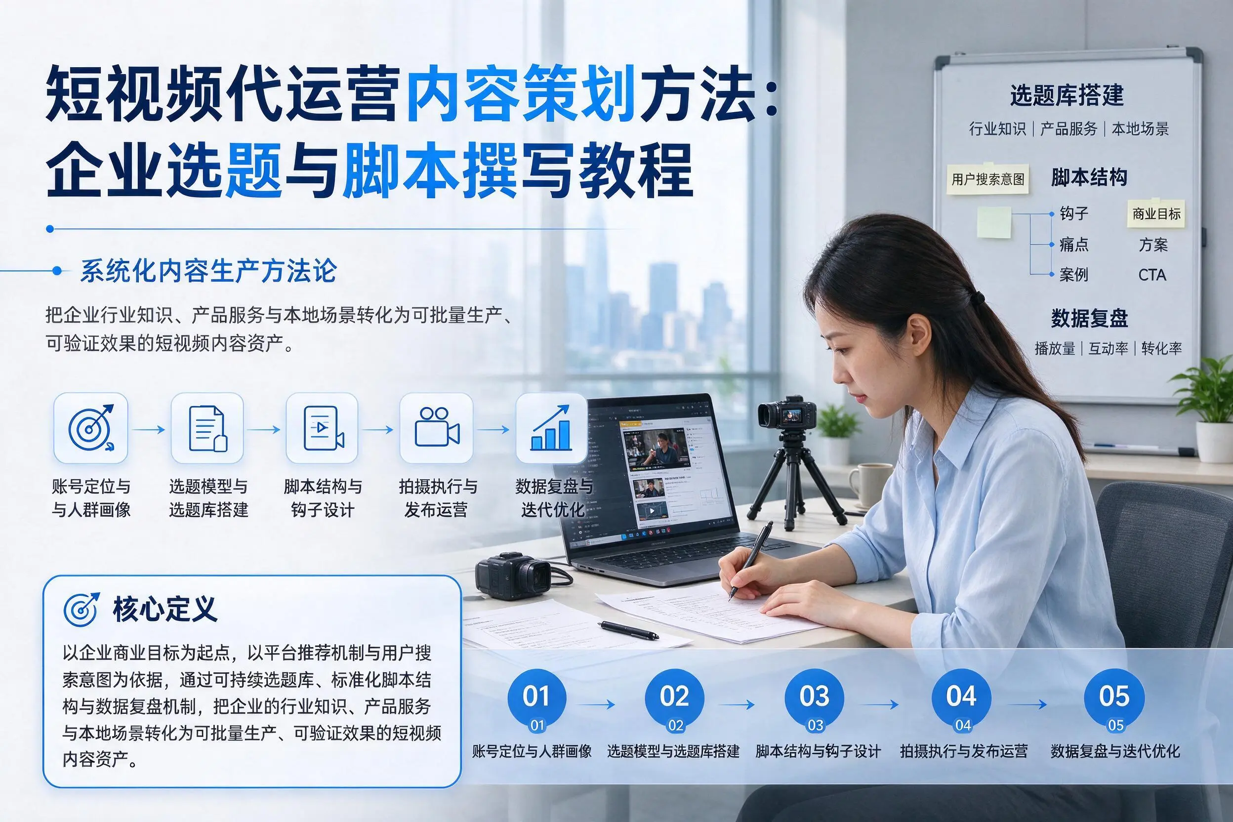 短视频代运营内容策划方法：鞍山企业选题与脚本撰写教程