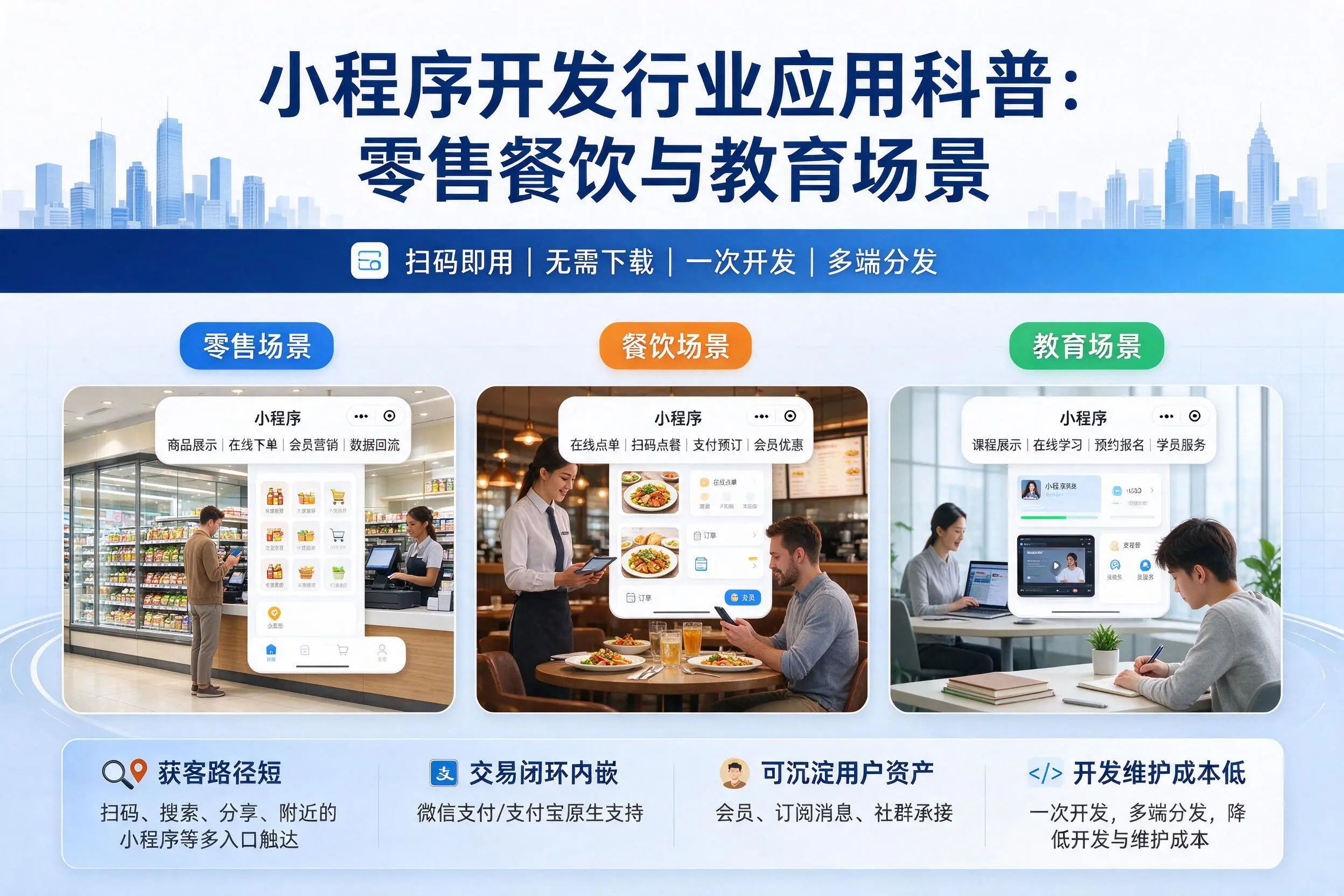 鞍山小程序开发行业应用科普：零售餐饮与教育场景