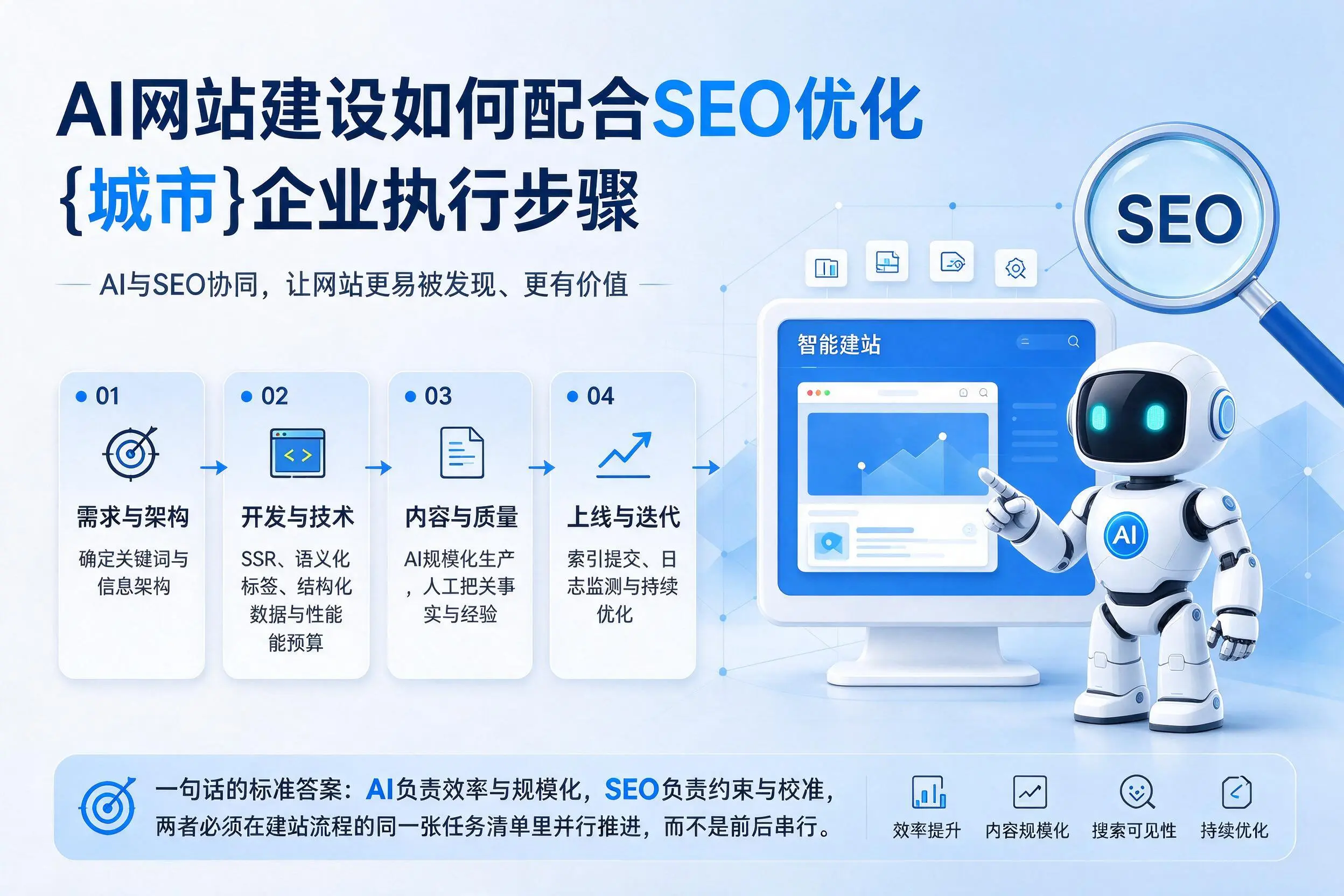 AI网站建设如何配合SEO优化，鞍山企业执行步骤