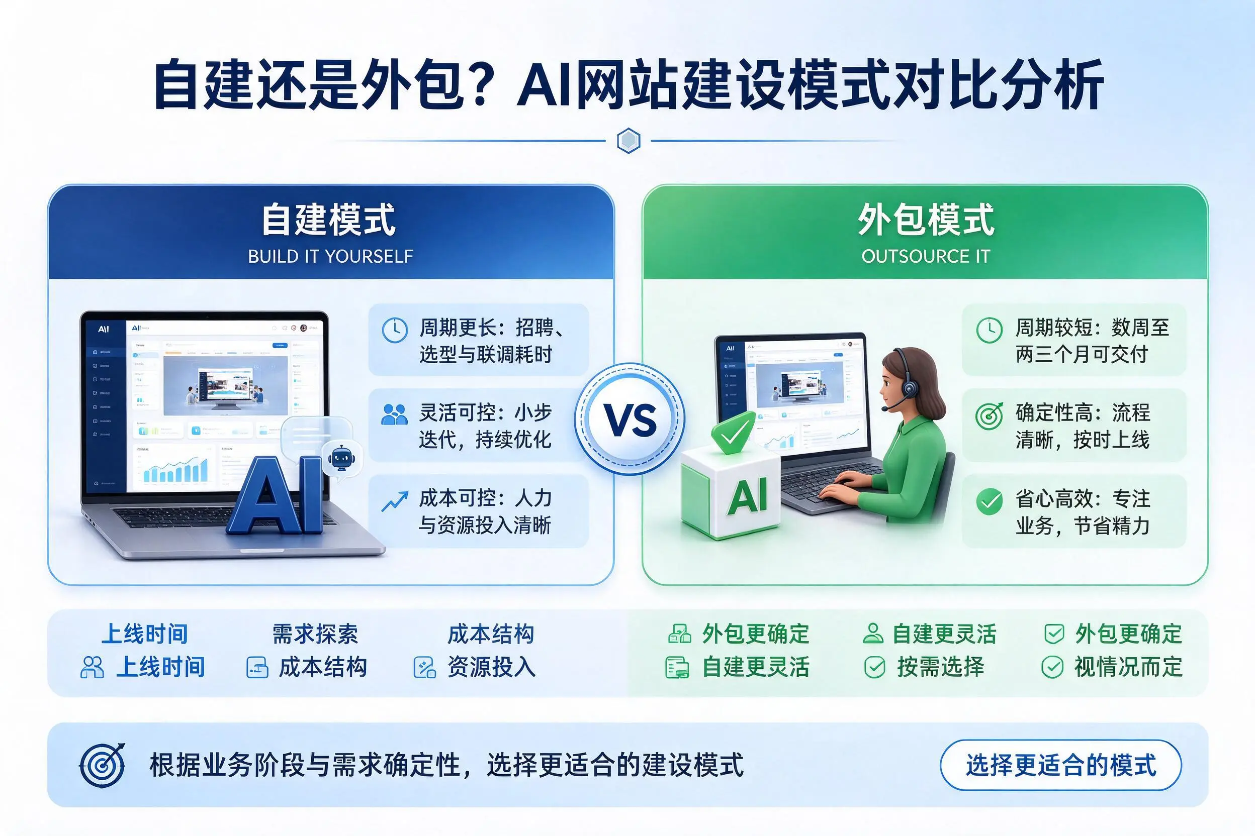 自建还是外包？鞍山AI网站建设模式对比分析